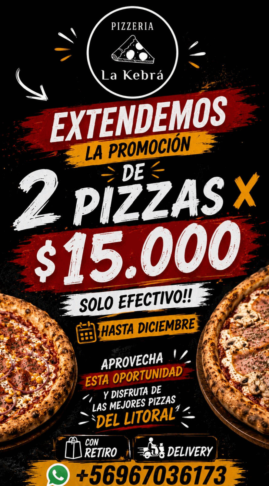 Promoción 2 pizzas